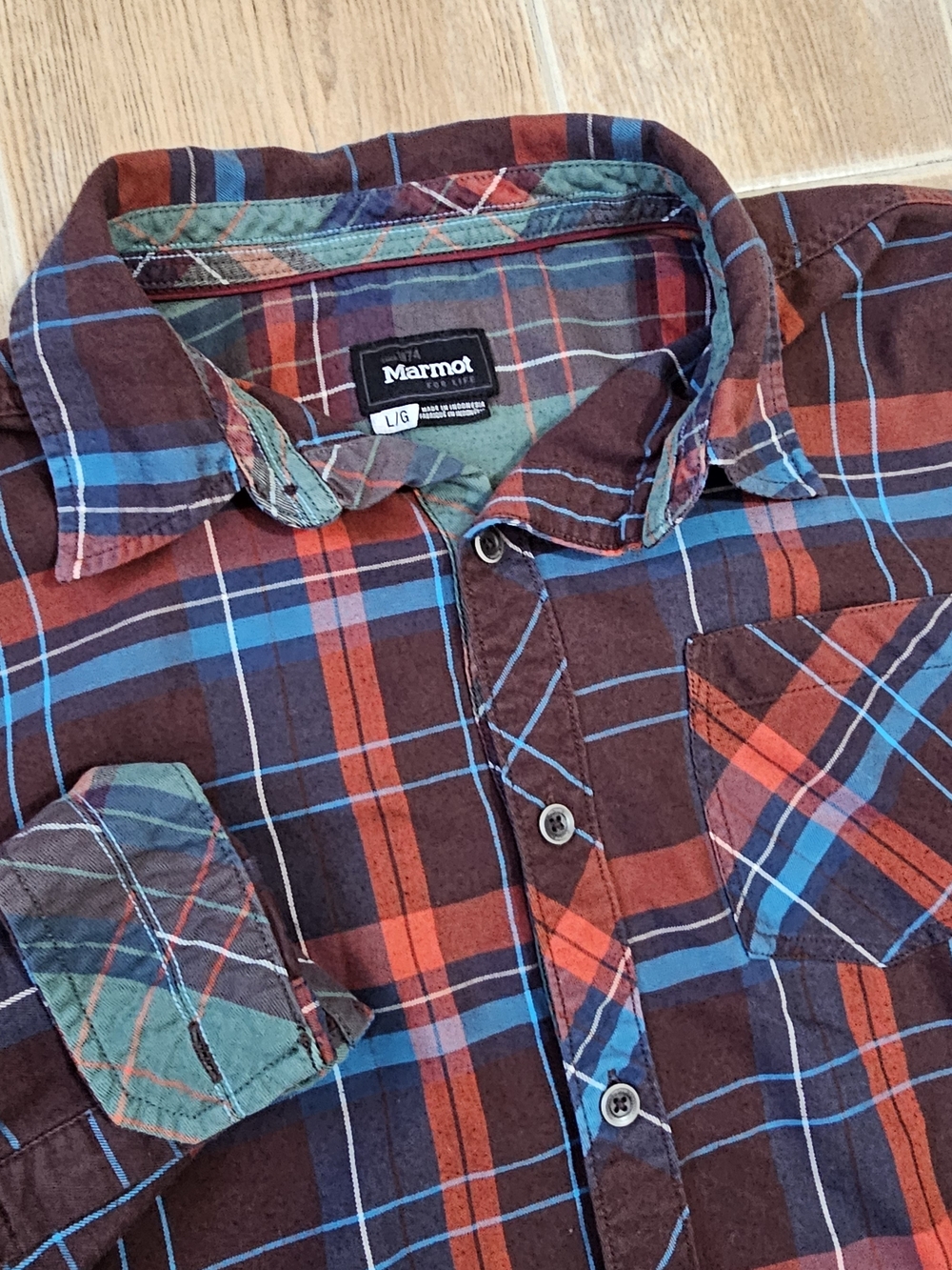 Marmot Men's Plaid Button-Up Flannel Shirt, Men's Large